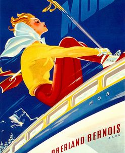 1940s Swiss Rail Ski Travel poster