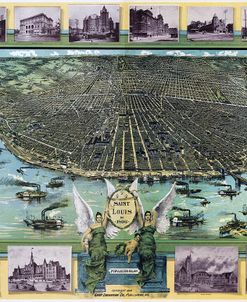 Birds Eye Map Of St Louis Mo 1896