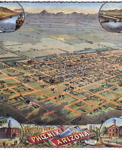 Illustrated Map Of Phoenix With Legend 1885