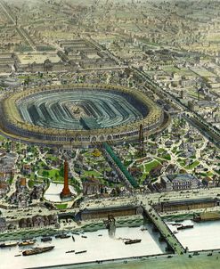 Birds Eye View Of The Universal Exposition In Paris 1867