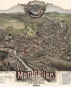 Map Of Montpelier Vt With Reference Table 1884