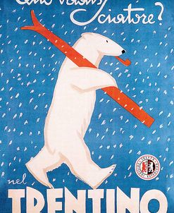 Italian Polar Bear Ski Poster