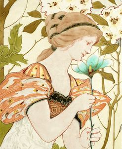 Art Nouveau Woman With Flower 1898