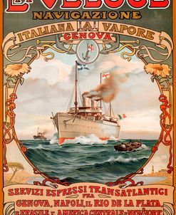 Italian Steamship Travel Ad 1893