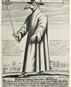 Doctor Beak a plague doctor in seventeenth-century Rome circa 1656