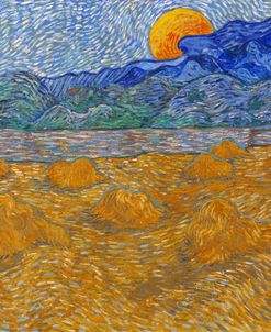 Landscape With Rising Moon Vincent Van Gogh
