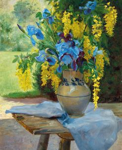 A Floral Bouquet With Irises And Laburnum Ella Wetzko-Ehrenberger 1909