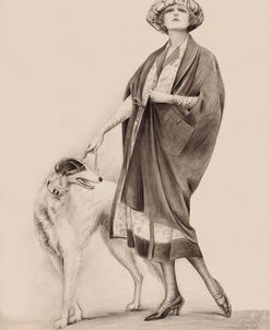 Lady Posing With Her Dog Charles Gates Sheldon