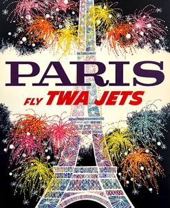 Fly TWA Paris Eiffel Tower 1960 David Klein