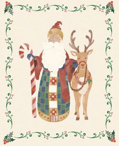 Heirloom Christmas – Father Christmas And Reindeer