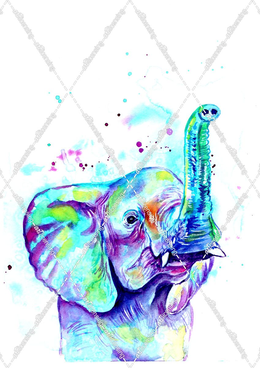 Elephant With Watercolor