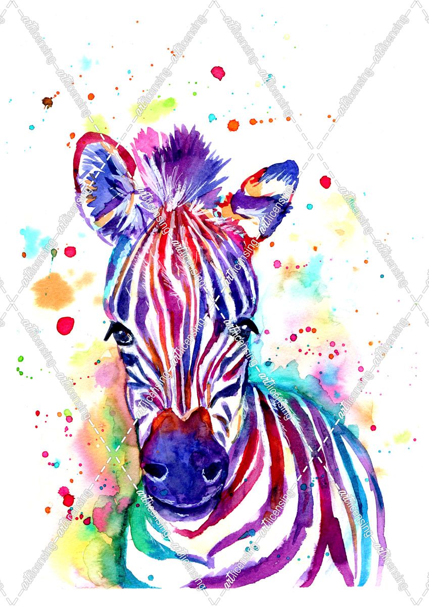 Zebra With Watercolors