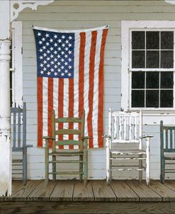 Chair Family With Flag