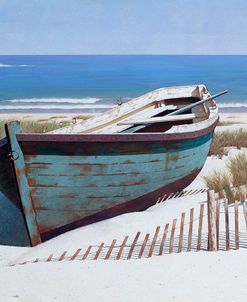 Blue Boat on Beach