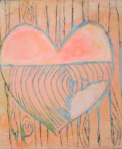 1067 Peach Heart Wave Encased In Wood 